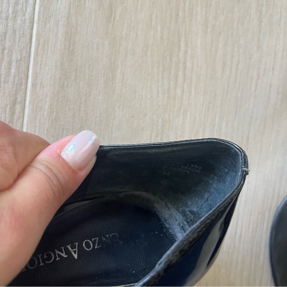 Enzo Angiolini Peep Toe Black Patent Pump Size 7 - Picture 8 of 9